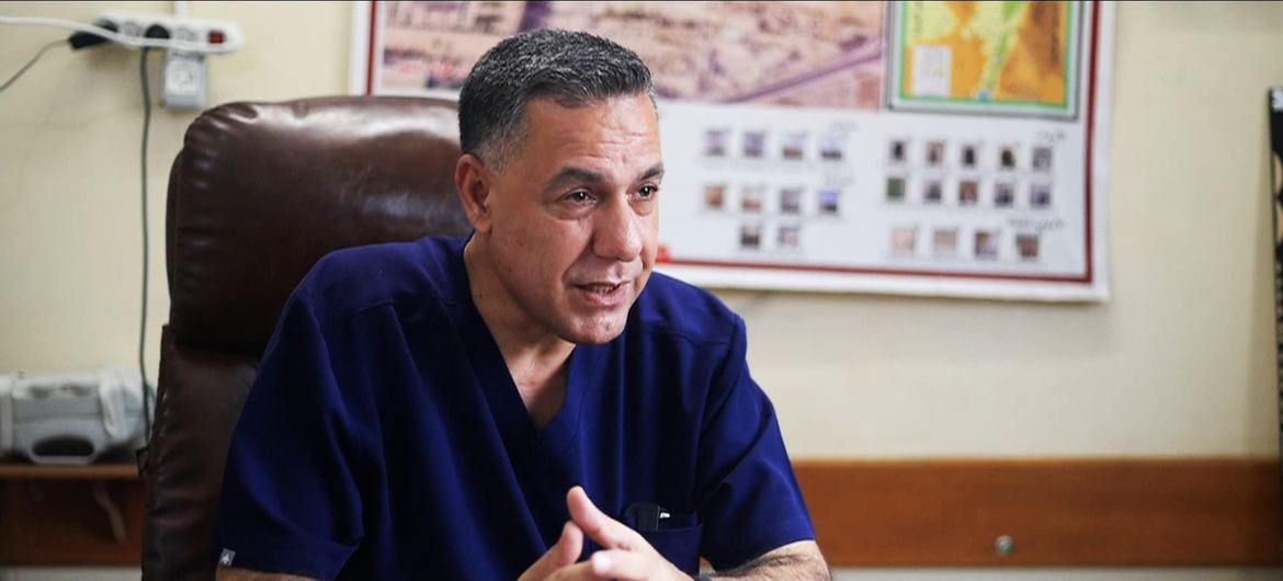 Dr Hossam Abu Safiya, Director of Kamal Adwan Hospital.